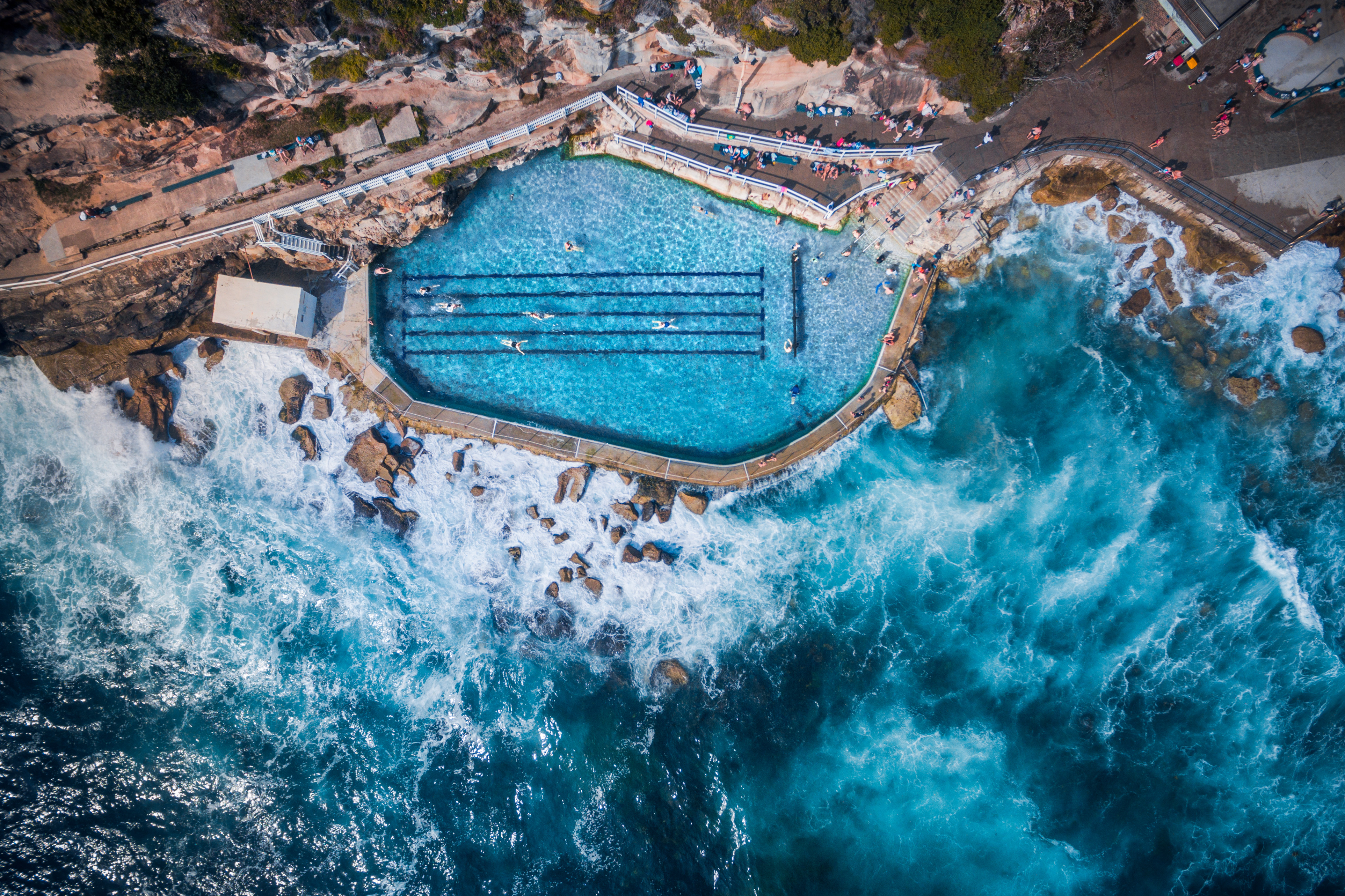 Bronte Pool Aerial Tourism Australia New Zouth Wales Sydney